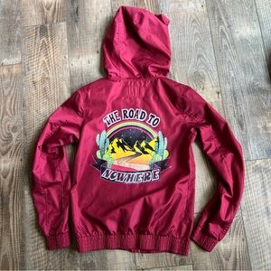 Empyre Red Graphic Hoodie Windbreaker Jacket